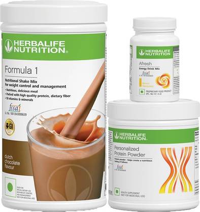 HERBALIFE WEIGHT LOSS COMBO -SHAKE CHOCOLATE,PROTEIN 200GM & AFRESH LEMON Plant-Based Protein