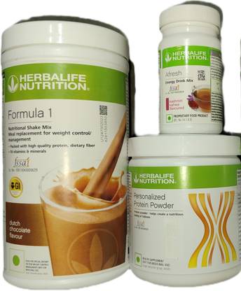 HERBALIFE F1 Shake Chocolate + Protein Powder 200 G + Afresh - kashmiri Kahwa Protein Shake