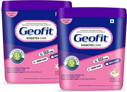 GEOFIT Diabetes Care Protein Powder Vanilla Flavour | Supports Gut Health & Digestion Protein Blends