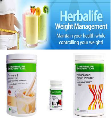 HERBALIFE Formula 1 Weight Loss Combo ( Formula 1 Vanilla ,Protein 400 gm,Afresh Tulsi ) Plant-Based Protein