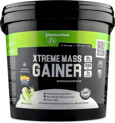 Nutrition Planet Xtreme Mass Gainer (Kesar Kaju Pista - 5Kg, 17 Servings) Weight Gainers/Mass Gainers