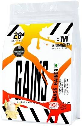 Big mighty nutrition banana shake 1kg pouch Weight Gainers/Mass Gainers
