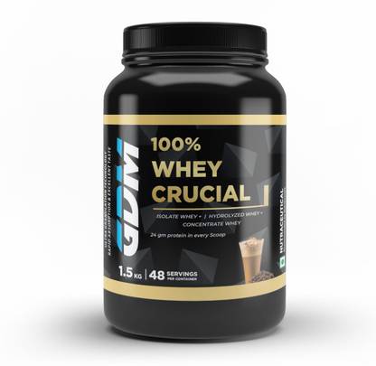 gdm nutraceuticals llp Whey Crucial with Isolate, Hydrolyzed and Concentrate and 24g High Protein Whey Protein