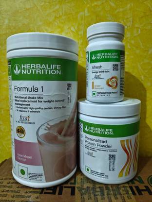 HERBALIFE WEIGHT LOSS COMBO NUTRITION ROSE KHEER SHAKE AFRESH GINGER PARTEIN POWDER 200GM Protein Bars