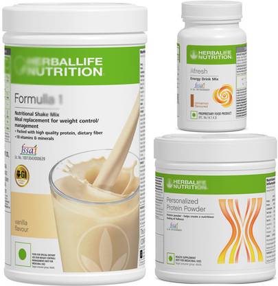 HERBALIFE Formula 1 shake miix Vanilla 500gm ,protein powder 200gm Afresh Cinammon 50 gm Protein Blends
