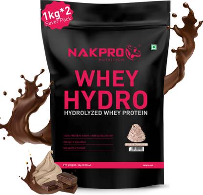 Nakpro HYDRO Whey Protein Hydrolyzed Supplement Powder - 2 kg Cream Chocolate (1Kg*2) Whey Protein