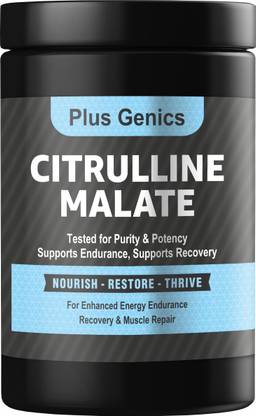 PLUSGENICS CITRULLINE Malate - Increased Energy, Strength, Power full Pumps Muscle Growth Pre Workout