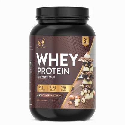 NUTRIARC Whey Protein Isolate (Chocolate Hazelnut, 2.2Lbs/1Kg) 31 Servings, Vegetarian Whey Protein