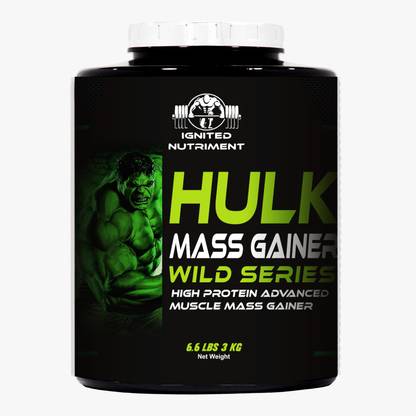 IGNITED NUTRIMENT Hulk Mass Gainer For Hulk Muscle Gain Calories 1020(6.6lbs Kesar Kulfi) Weight Gainers/Mass Gainers