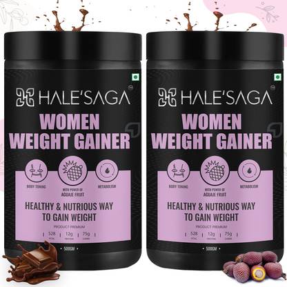 Halesaga 100% Vegan WOMEN WEIGHT GAINER for Breast Muscle Growth with AGUAJE FRUIT Weight Gainers/Mass Gainers