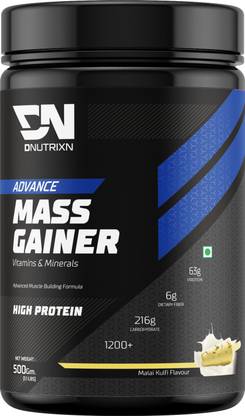 DNUTRIXN Advance High Protein Mass Gainer |Protein 63G, Calories 1200+Kcal |Multivitamin+ Weight Gainers/Mass Gainers