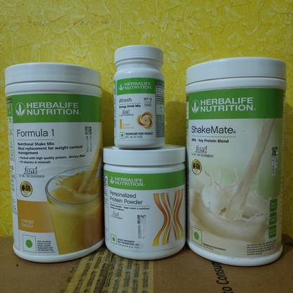 Herbalife Nutrition WEIGHT LOSS COMBO F1 MANGO SHAKE SHAKEMATE PROTEIN POWDER 200GM AFRESH GINGER Protein Bars