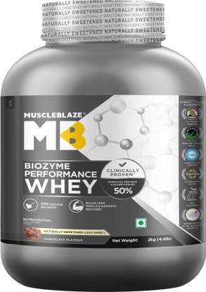 MUSCLEBLAZE Biozyme Performance Whey Protein Powder | Naturally Sweetened | 25g Protein Whey Protein