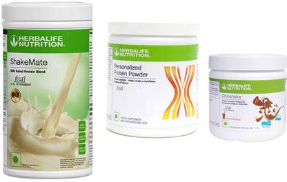 HERBALIFE personalized protein powder (200g)+ dinoshake chocolate (200g)+ shakemate (500g) Plant-Based Protein