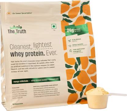 The Whole Truth Mango Whey Protein Isolate + Concentrate | 24g Protein/Scoop | 100% Authentic Whey Protein