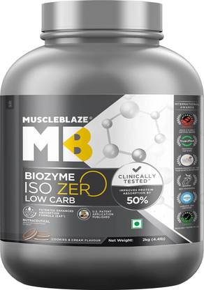 MUSCLEBLAZE Biozyme Iso-Zero, Low Carb Isolate, 27 g Per Scoop Whey Protein
