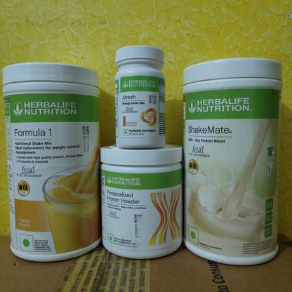 Herbalife Nutrition WEIGHT LOSS COMBO F1 MANGO SHAKE SHAKEMATE PROTEIN POWDER 200GM AFRESH CINNAMON Protein Bars