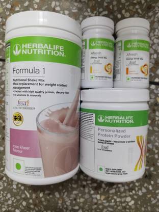 HERBALIFE F1 SHAKE MIX-ROSE KHEER,AFRESH-GINGER,PEACH,PP-200GM(PACK OF 4) Protein Shake