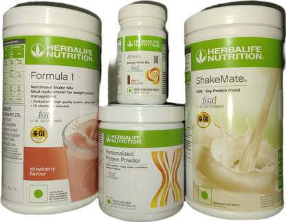 Herbalife Nutrition Formula 1 Strawberry + Protein Powder 200 G+ Shake Mate + Afresh - Eilachi Protein Shake