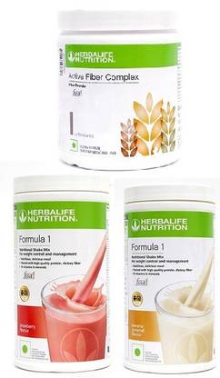 HERBALIFE FORMULA 1BANANA + STRAWBERRY + ACTIVE FIBER COMPLEX Protein Shake