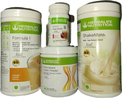 Herbalife Nutrition Formula 1 Orange + Protein Powder 200 G+ Shake Mate + Afresh - Kashmiri Kahwa Protein Shake