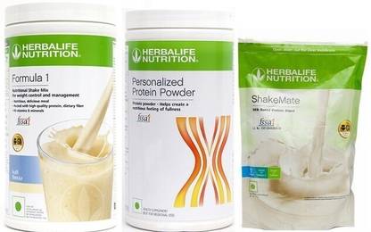 HERBALIFE Weight Loss Combo Pack Formula 1 Kulfi + personalized protein powder + SHAKEMATE Plant-Based Protein