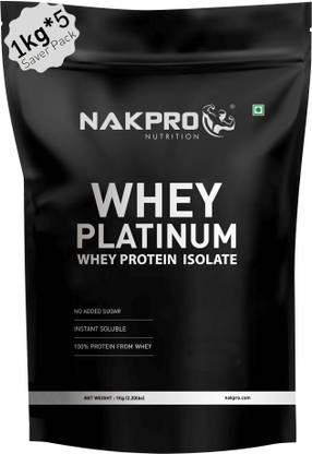 Nakpro Platinum Whey Protein Isolate 90% - Unflavoured (5kg - 166 Servings) Whey Protein