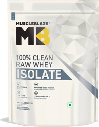 MUSCLEBLAZE 100% Clean Raw Whey Isolate | 27g Protein per Scoop | Easy to Digest Whey Protein