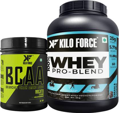KILOFORCE WHEY PROTEIN ISOLATE & ADVANCED BCAA 2:1:1Pre/Post & Intra Workout COMBO PACK Whey Protein