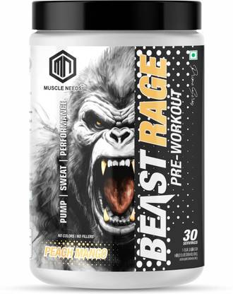 MUSCLE NEEDS Beast Rage Pre-Workout |Energy, Focus & Performance Booster for Intense Workouts Pre Workout