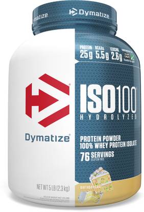 DYMATIZE Nutrition ISO100 Protein Powder with Hydrolyzed, Gluten Free, Fast Digestion Whey Protein