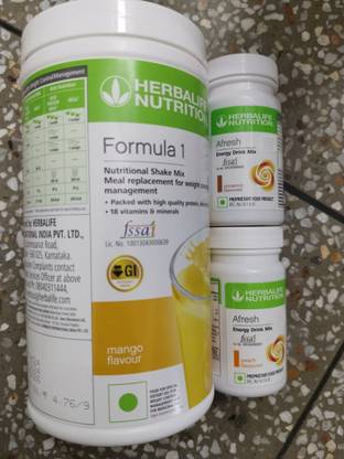 HERBALIFE F1 SHAKE MIX-MANGO,AFRESH-CINNAMON,PEACH (PACK OF 3) Protein Shake