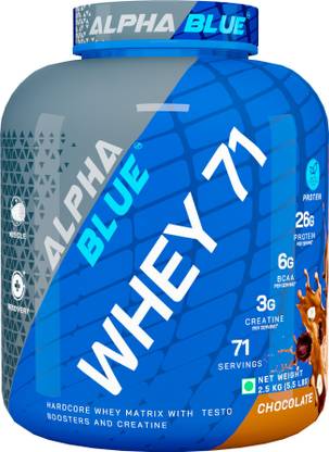 ALPHABLUE Whey 71 Protein Hardcore Whey Matrix With Testo Boosters and Creatine Whey Protein