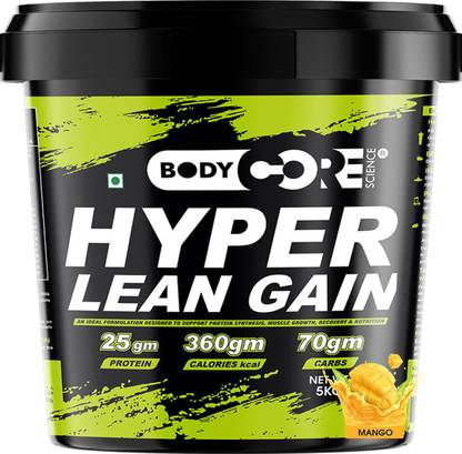 Body Core Science Hyper Lean Gainer-5Kg(Mango) Weight Gainers/Mass Gainers