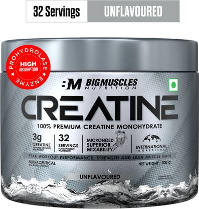 BIGMUSCLES NUTRITION Creatine Monohydrate | ProHydrolase Techno. for Enhanced Absorption | Lab Tested Creatine