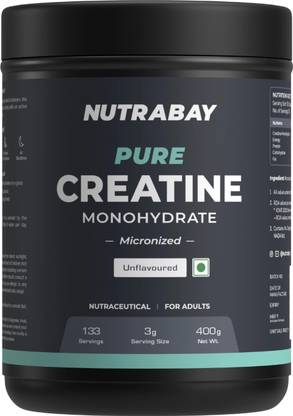 Nutrabay Pure Micronised Creatine Monohydrate | Pre/Post Workout Supplement -400 Gram Creatine