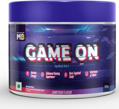 MUSCLEBLAZE Game On, Pre Workout Supplements for Instant Energy, Focus & Gaming Pre Workout