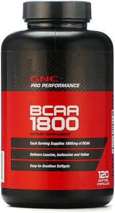 GNC Pro Performance BCAA 1800 - Supports Muscle Tissue Recovery (120 Sofgel Capsules) BCAA