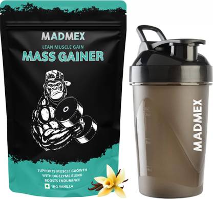 MADMEX Mass Gainer Vanilla 1kg + Shaker Protein Shake