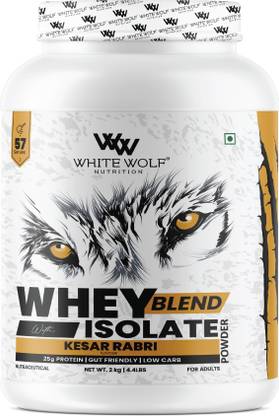 White Wolf Whey Blend + Isolate Kesar Rabri | 25g Protein per Scoop | Whey Protein