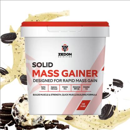 Zedon Nutrition Solid Mass Gainer High Protein Supplement New Packaging with Improved Formula Weight Gainers/Mass Gainers