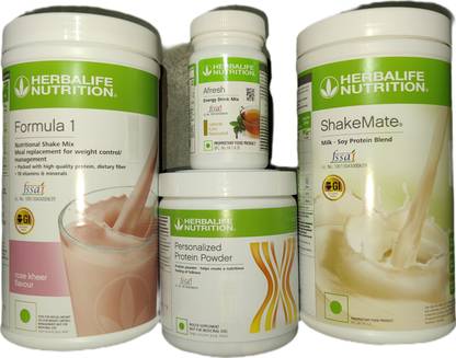 HERBALIFE Formula 1 Rose kheer + Protein Powder 200 G+ Shake Mate + Afresh - Tulsi Protein Shake