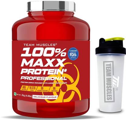 TEAM MUSCLES TM 100% Maxx Protein Professional(Cream & Cookies) Whey Protein