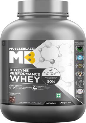 MUSCLEBLAZE Biozyme Performance Whey Protein Powder, 25g Protein Per Scoop Whey Protein