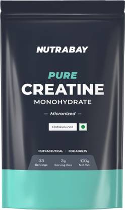 Nutrabay Pure Micronised Creatine Monohydrate | Pre/Post Workout Supplement -100 Gram Creatine