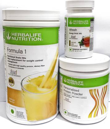 HERBALIFE Formula 1 Mango 500g with Personalized Protein Powder 200g And Tulshi Afresh 50g Protein Blends