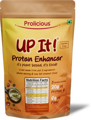 Prolicious UP It! Protein Enhancer | 20g protein from whole moong & low fat peanut flour | Plant-Based Protein