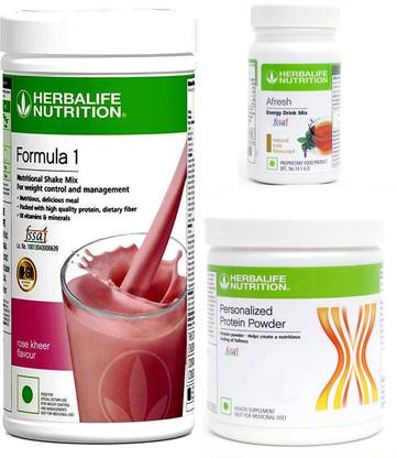 HERBALIFE FORMULA1 ROSE KHEER 500 G PROTIEN 200 G AFRESH ENERGY DRINK TULSI 50 G Protein Shake