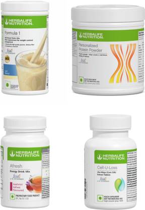 HERBALIFE COMBO CELL-U-LOSS AND FORMULA 1 Chocolate , PP Powder 200 G , Afresh - Lemon Protein Shake