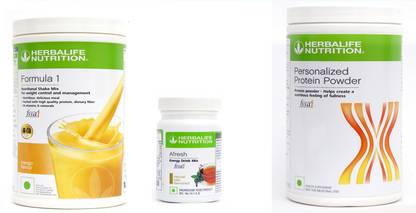 HERBALIFE FORMULA-1 SHAKE MANGO-500 +PROTEIN POWDER -400 +AFRESH -TULSI-50 Protein Shake